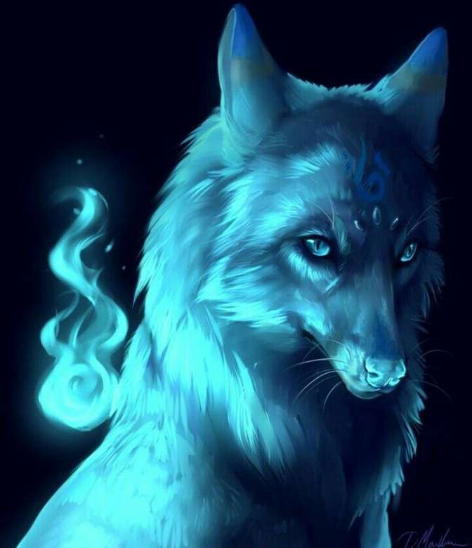Blauwe vuurwolf online puzzel