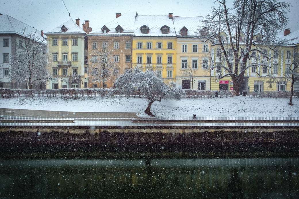 Любляна під снігом онлайн пазл