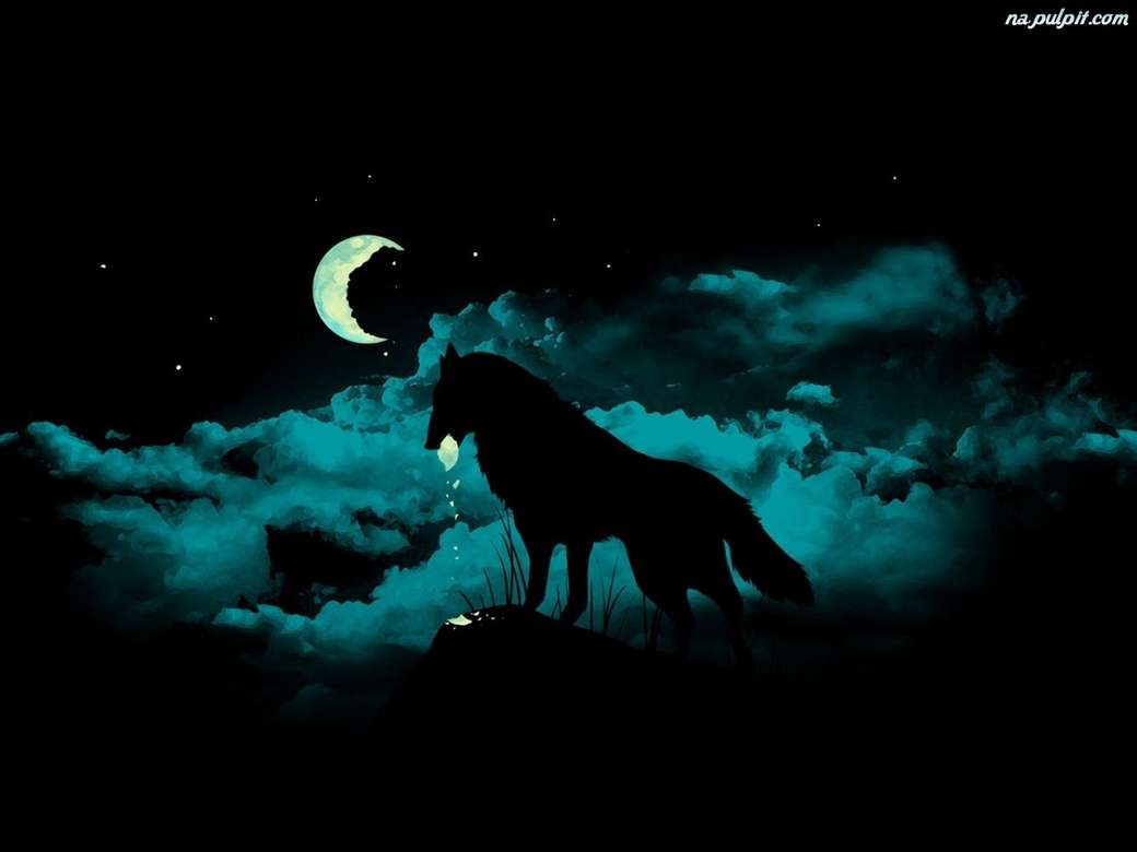 THE WOLF AND THE MOON jigsaw puzzle online