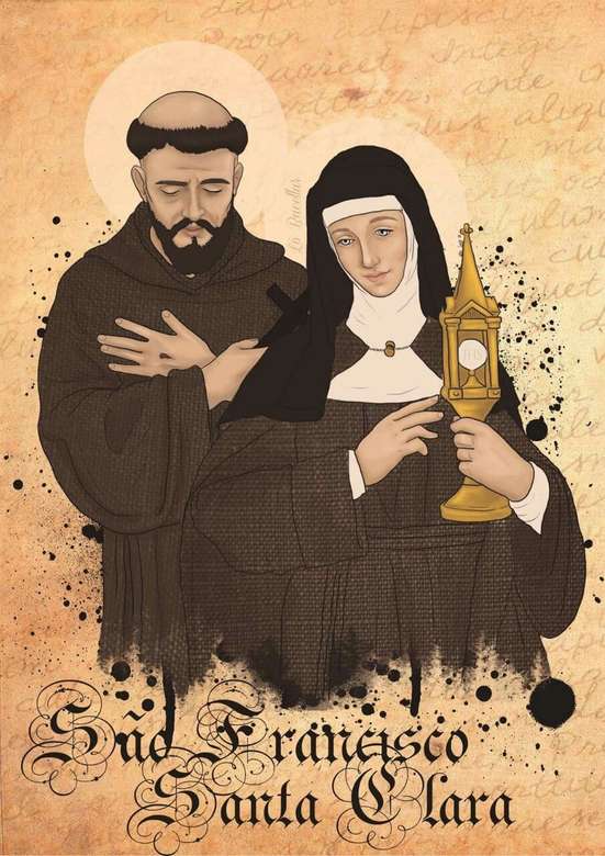 Sint Clare van en Sint Franciscus van Assisi legpuzzel online
