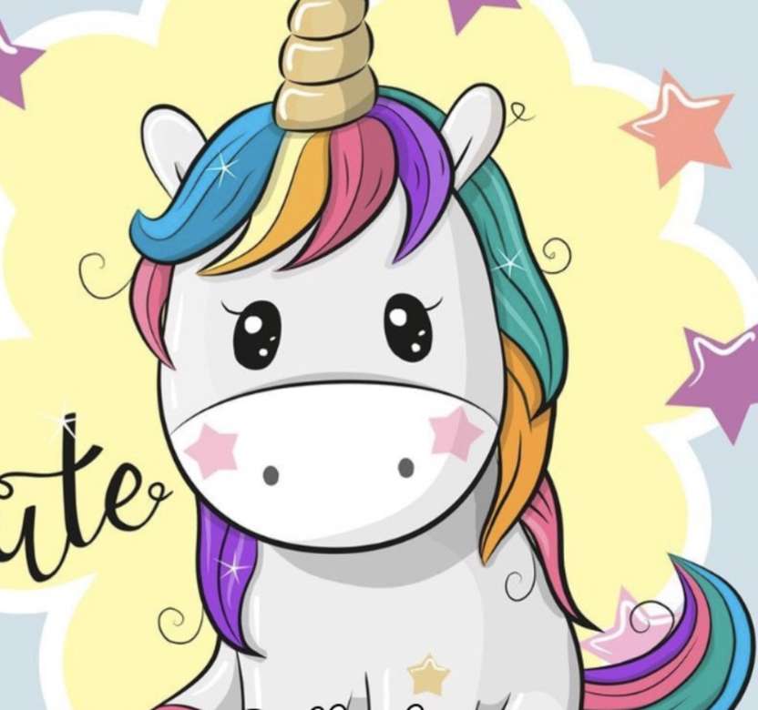 Cute baby unicorn pussel på nätet