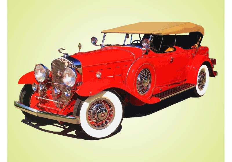 Beautiful old red cadilac online puzzle