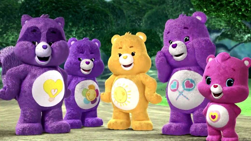 Lyckliga färgglada björnar. Pussel online