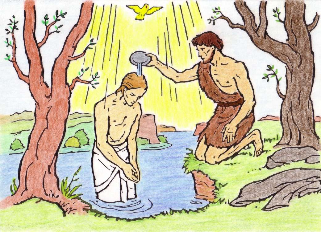 Johannes döper Jesus pussel på nätet