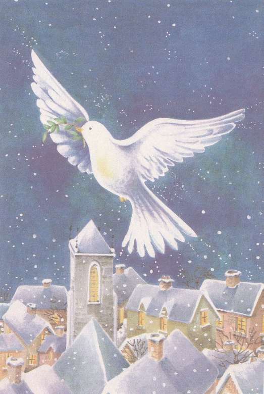Dove of peace over the city jigsaw puzzle online