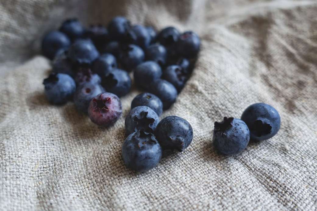 blueberries placed on gray textile jigsaw puzzle online