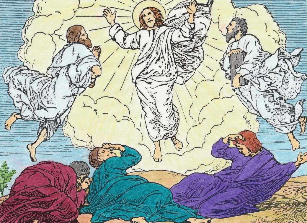 Para as crianças: a transfiguração de Jesus no Monte Tabor puzzle online