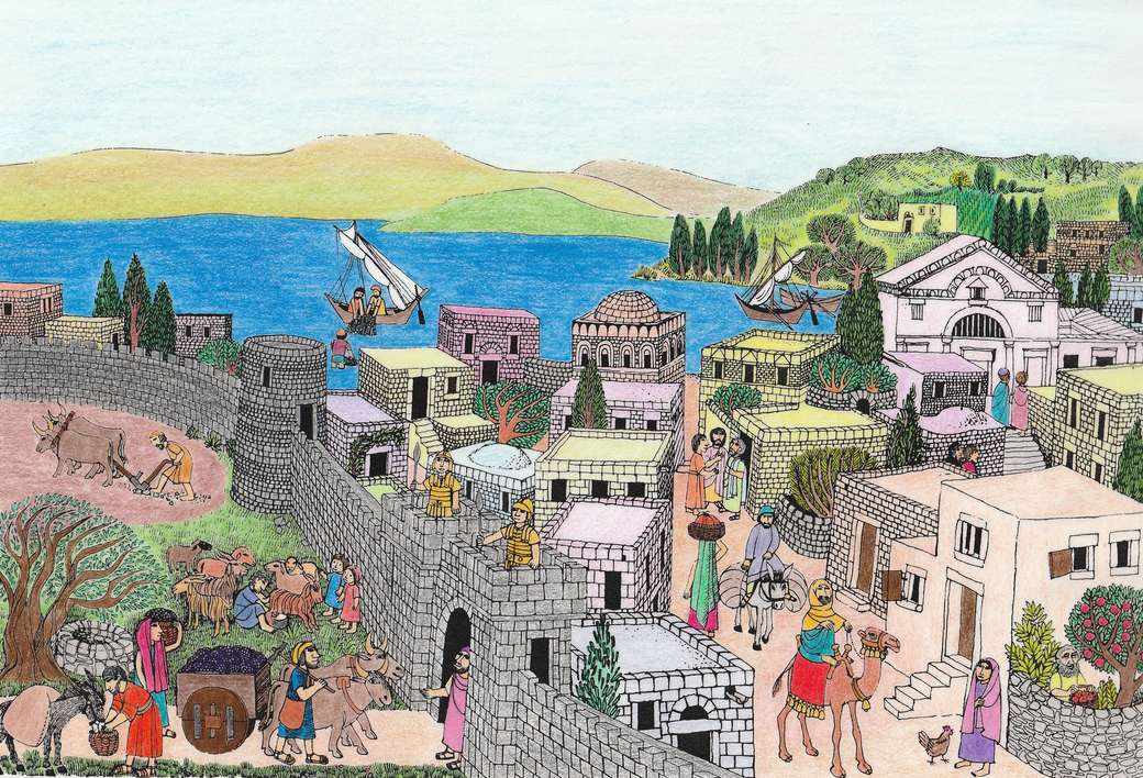 Für Kinder: Dorf zur Zeit Jesu Online-Puzzle