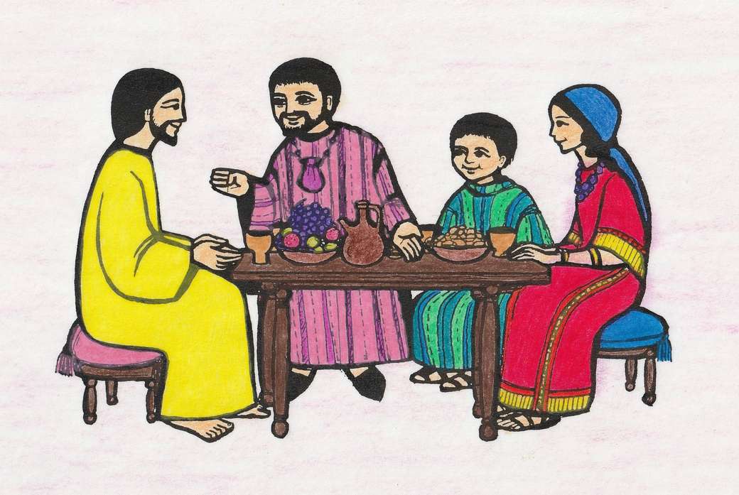 Para as crianças: Jesus é convidado de Zaqueu puzzle online
