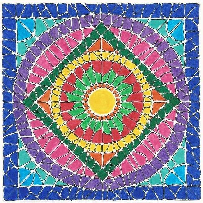 Цветна мозайка от мандала онлайн пъзел