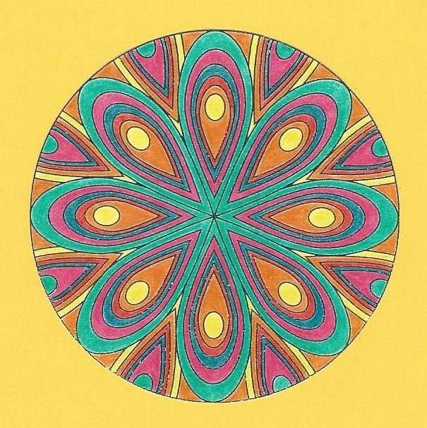 Rosace colorée Mandala puzzle en ligne