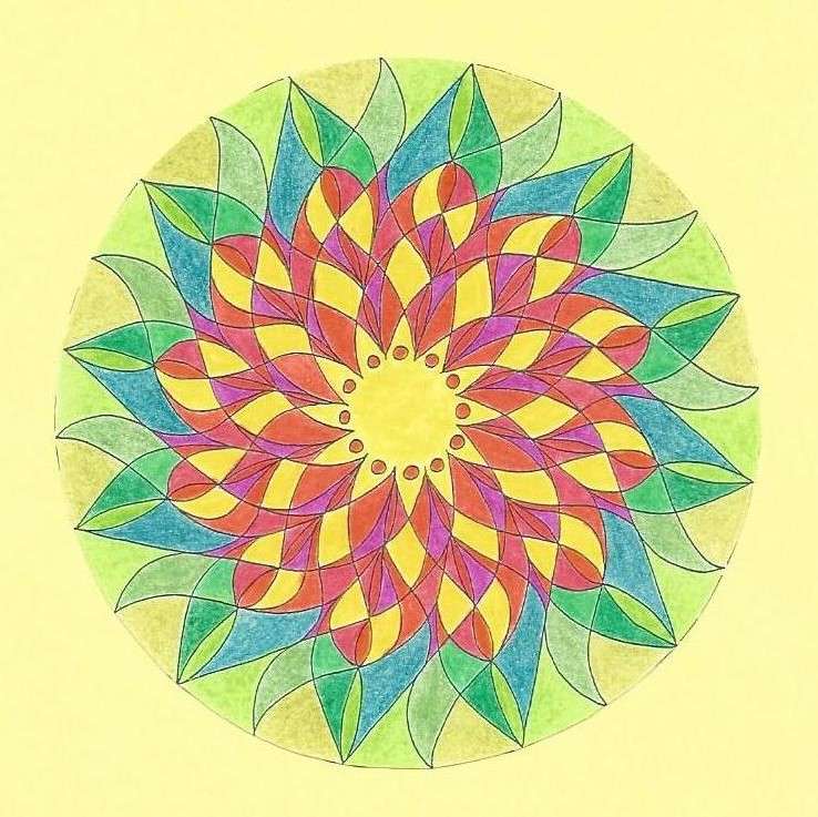 Mandala lascia tondo danza multicolore puzzle online