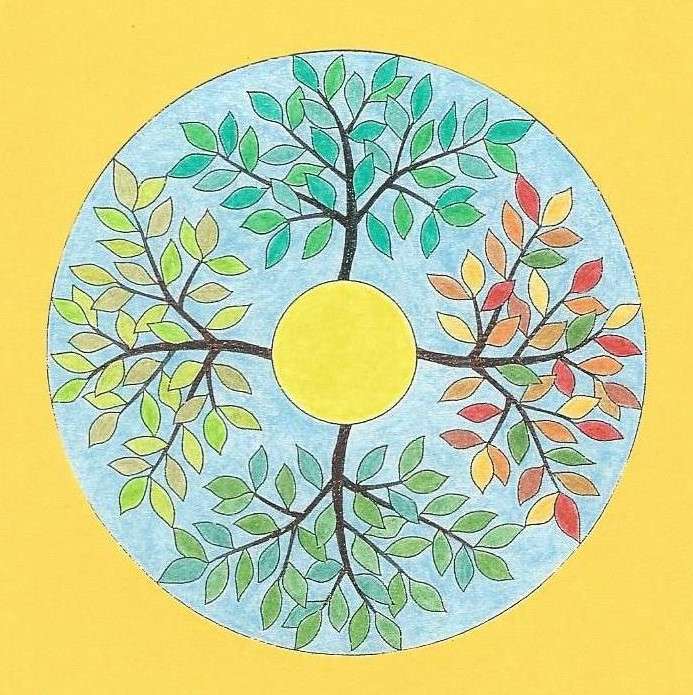 Mandala arbres saisons puzzle en ligne