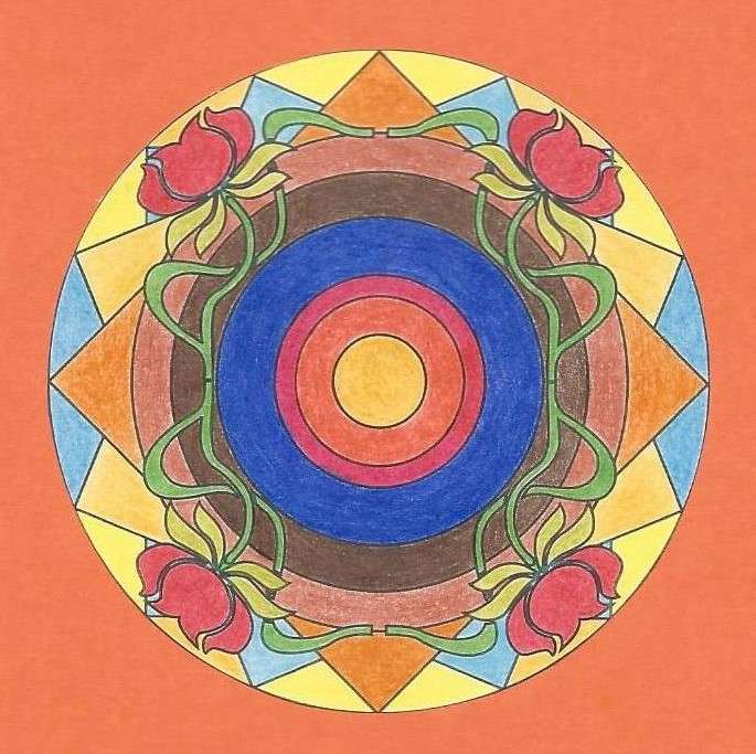 Mandala vier waterlelies online puzzel