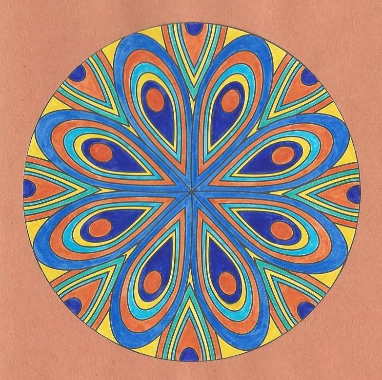 Цветна розетка от мандала онлайн пъзел