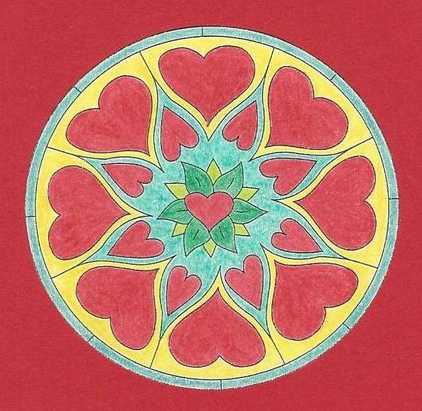 Mandala cirkel hjärta Pussel online