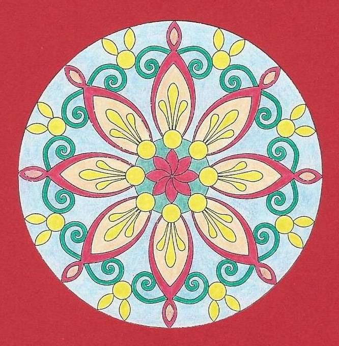Roseta colorida de mandala puzzle online