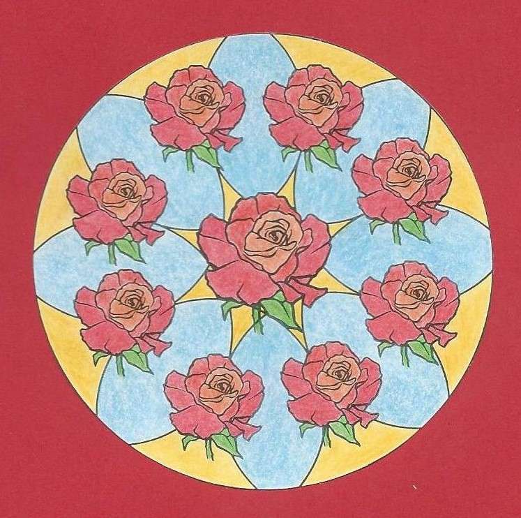 Mandala devět růží skládačky online