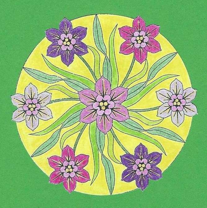 Mandala pansy лилаво онлайн пъзел