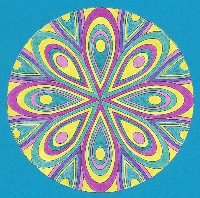 Mandala färgglada rosett pussel på nätet