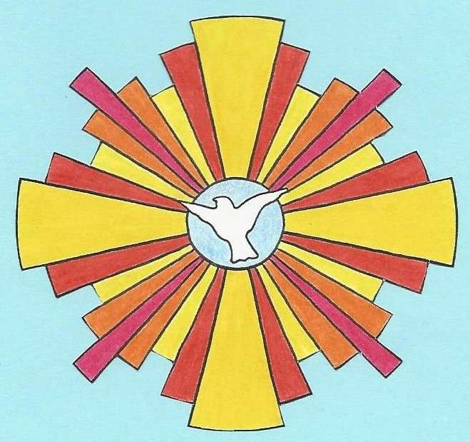 Porumbelul simbol al Rusaliilor Mandala puzzle online