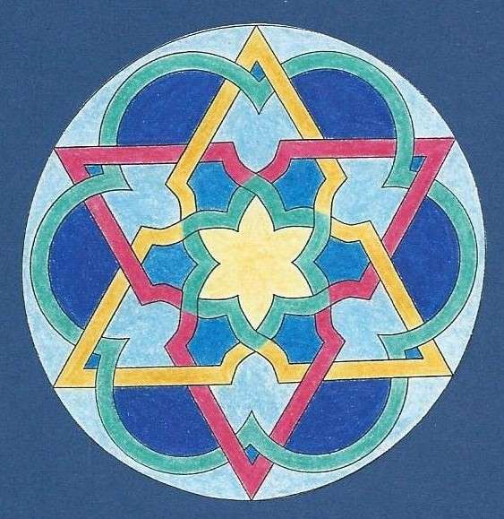Mandala színes csillag kirakós online