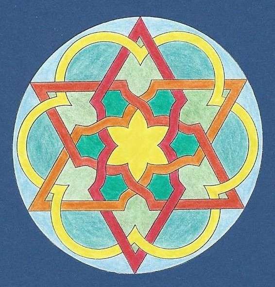 Mandala kleurrijke ster 2 online puzzel