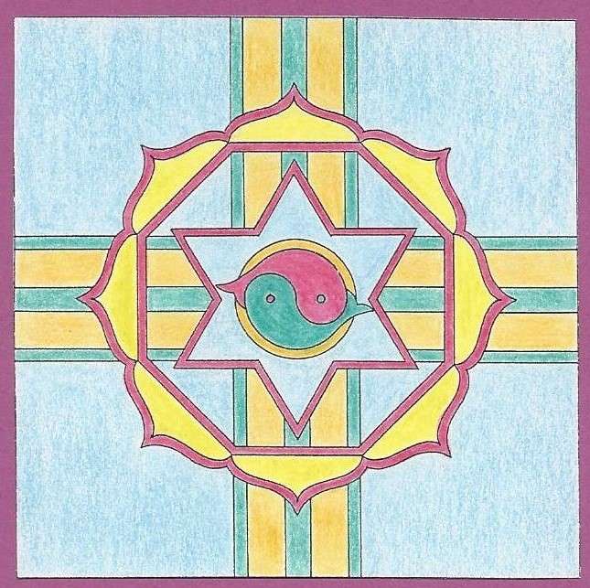 Mandala quatre symboles puzzle en ligne