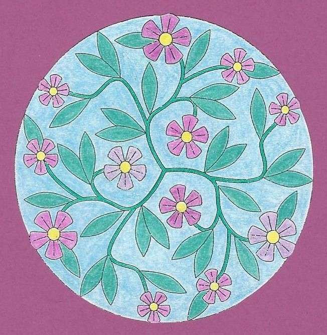 Giacimento di fiore viola verde blu puzzle online