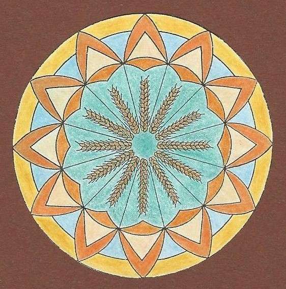 Mandala wheat ears circle jigsaw puzzle online
