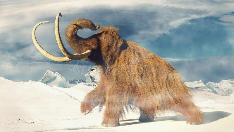 Vlněný mamut, prehistorický savec v zasněžené ep skládačky online