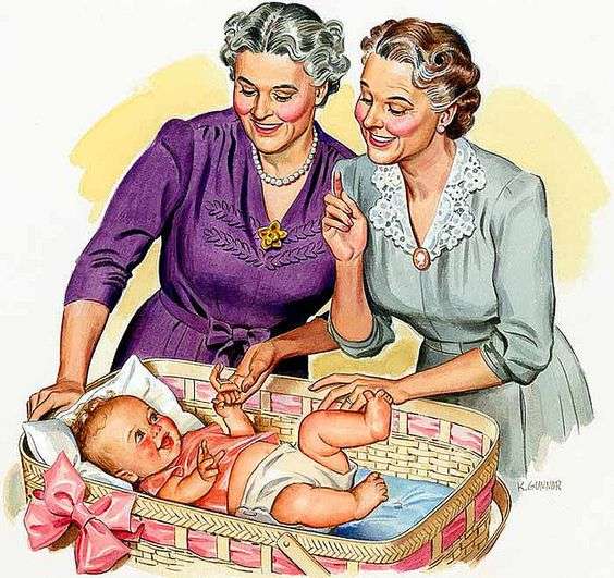 ೋ ღ Vintage Birth Postcards ೋ ღ jigsaw puzzle online