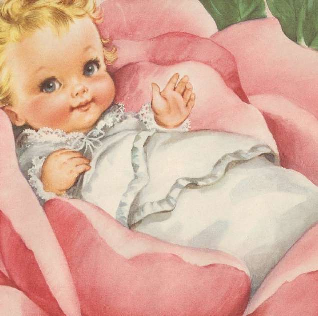 ೋ ღ Cartes postales de naissance vintage ೋ ღ puzzle en ligne