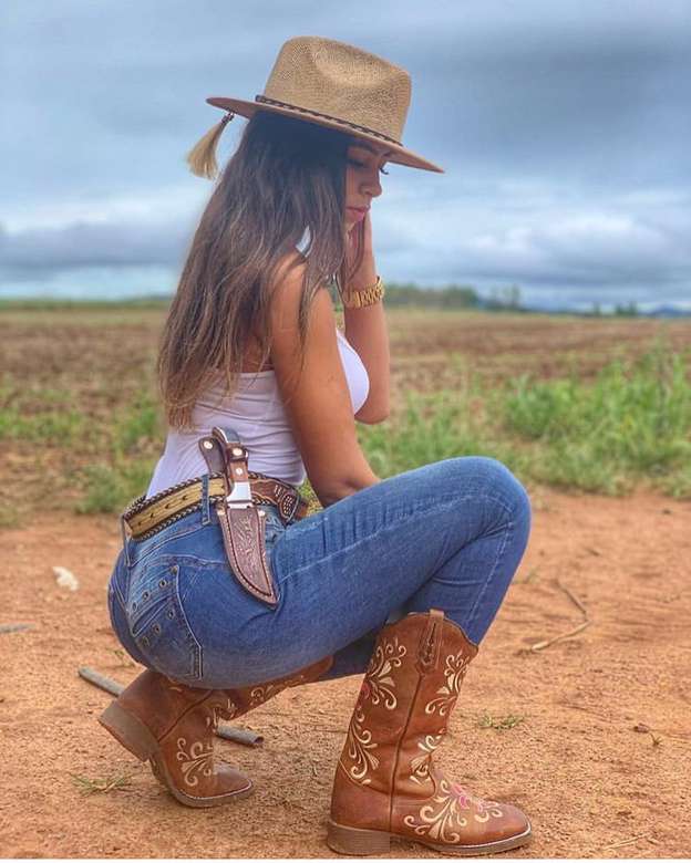Cowgirl undersöker spår Pussel online