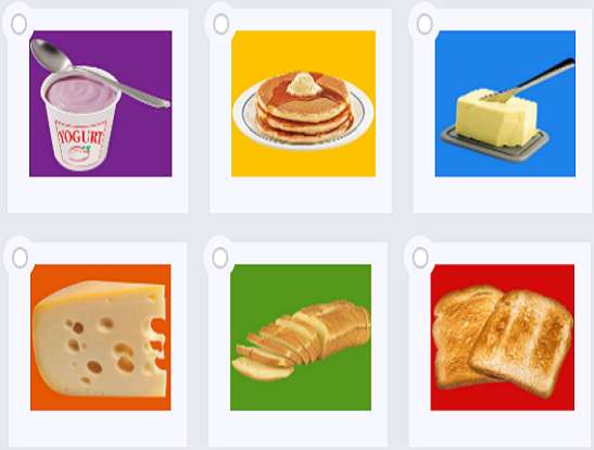 iogurte panqueca manteiga queijo pão torrada quebra-cabeças online