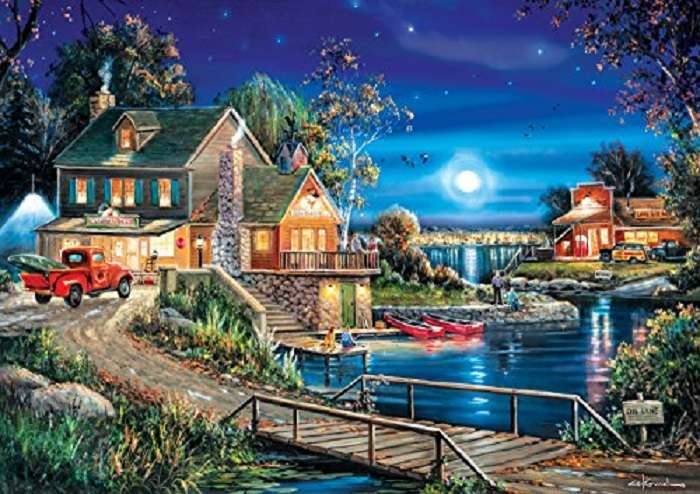 Twilight on the lake. jigsaw puzzle online