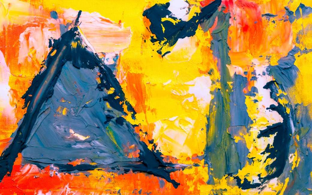 pintura abstracta amarilla roja y negra rompecabezas en línea