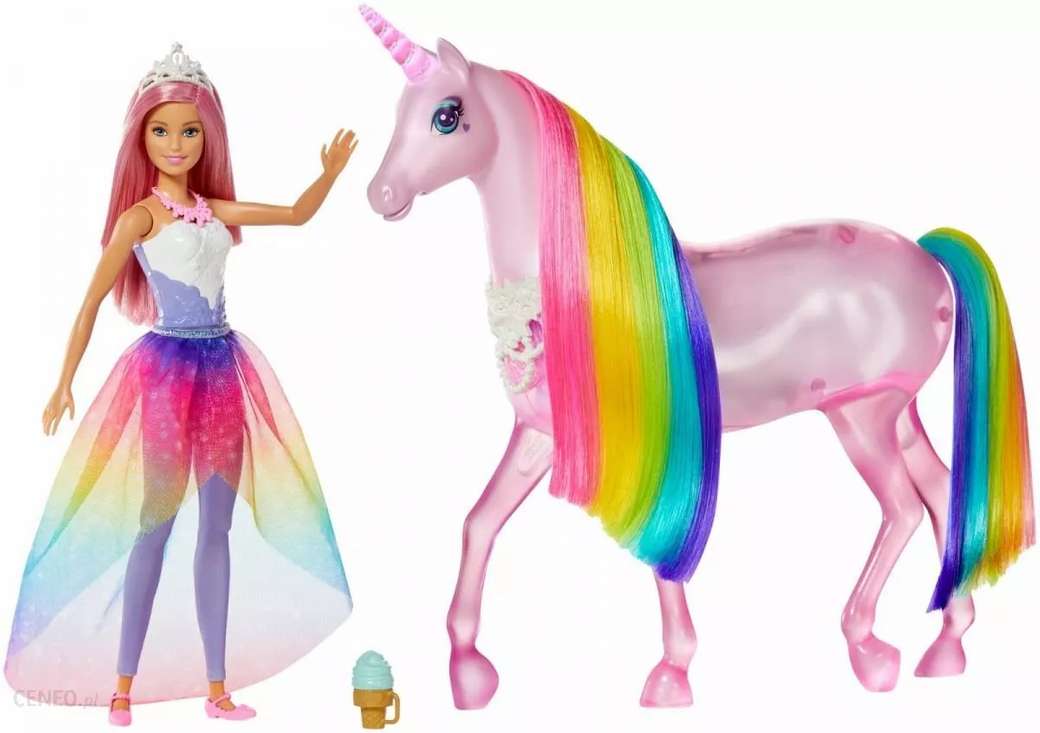 Barbie jednorožec magie světel skládačky online