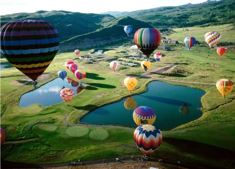 Klappe. Luftballons. Seen. Puzzlespiel online