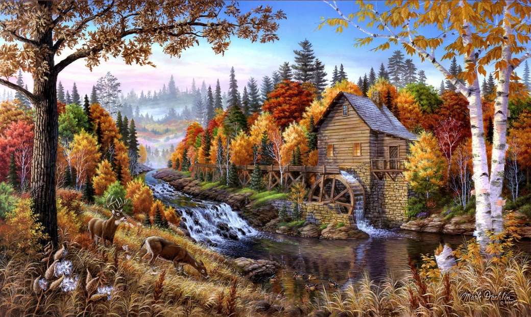 Watermill on the edge of the forest online puzzle