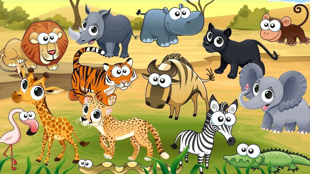 Zvířata v džungli skládačky online