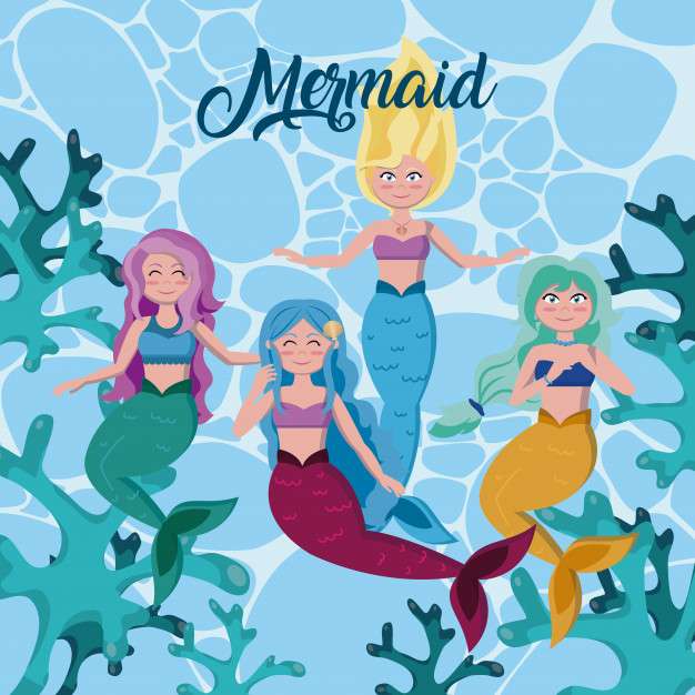 Colorful mermaids online puzzle