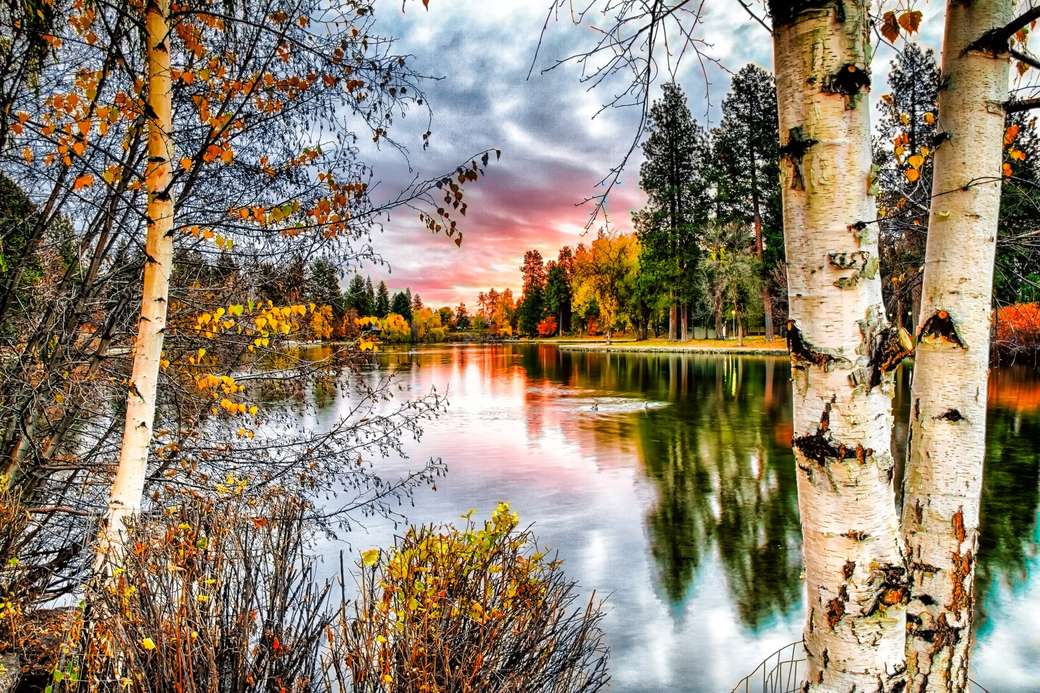 Dawn at the lake jigsaw puzzle online