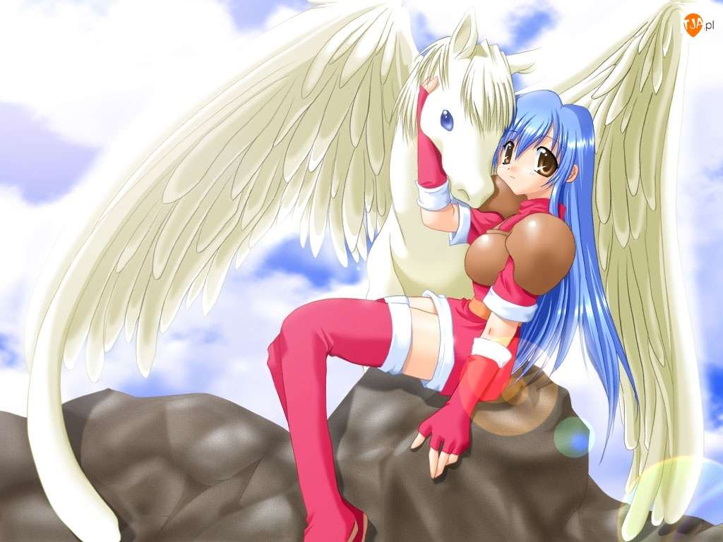 Anime und Magic Pegasus Online-Puzzle