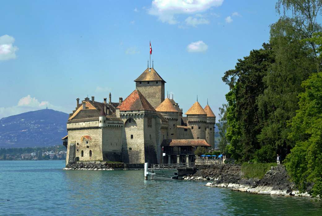 A Genfi-tó vár Chillon kirakós online