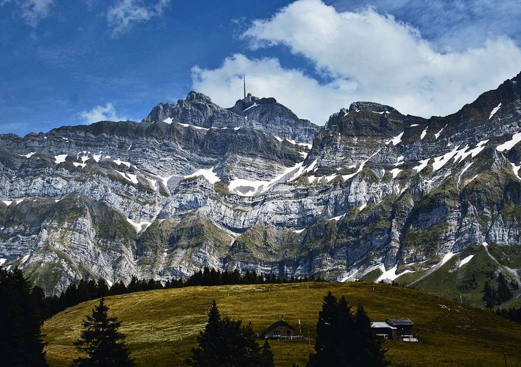 Säntis hegy és az Alp-Svájc online puzzle