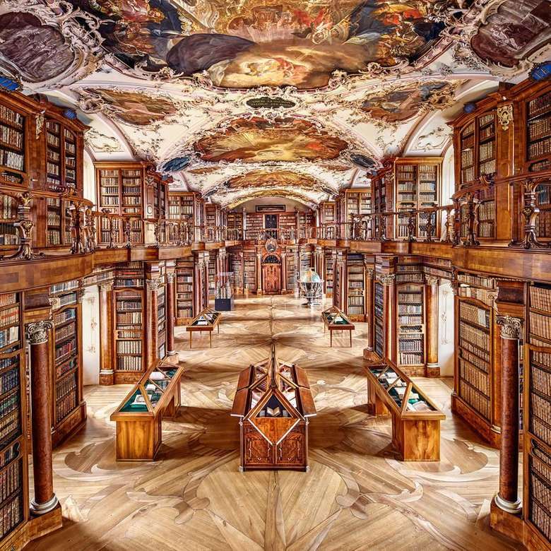 Библиотека абатство Sankt Gallen Швейцария онлайн пъзел
