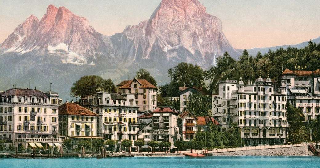 Brunnen in het kanton Schwyz aan het Vierwoudstrekenmeer online puzzel