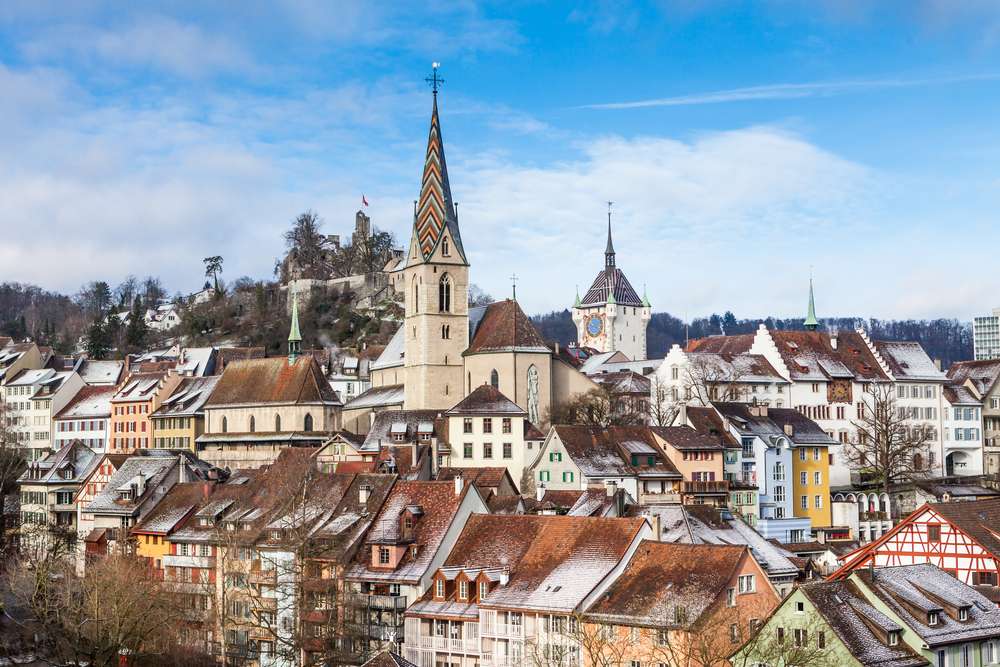 Город Баден в Швейцарии пазл онлайн