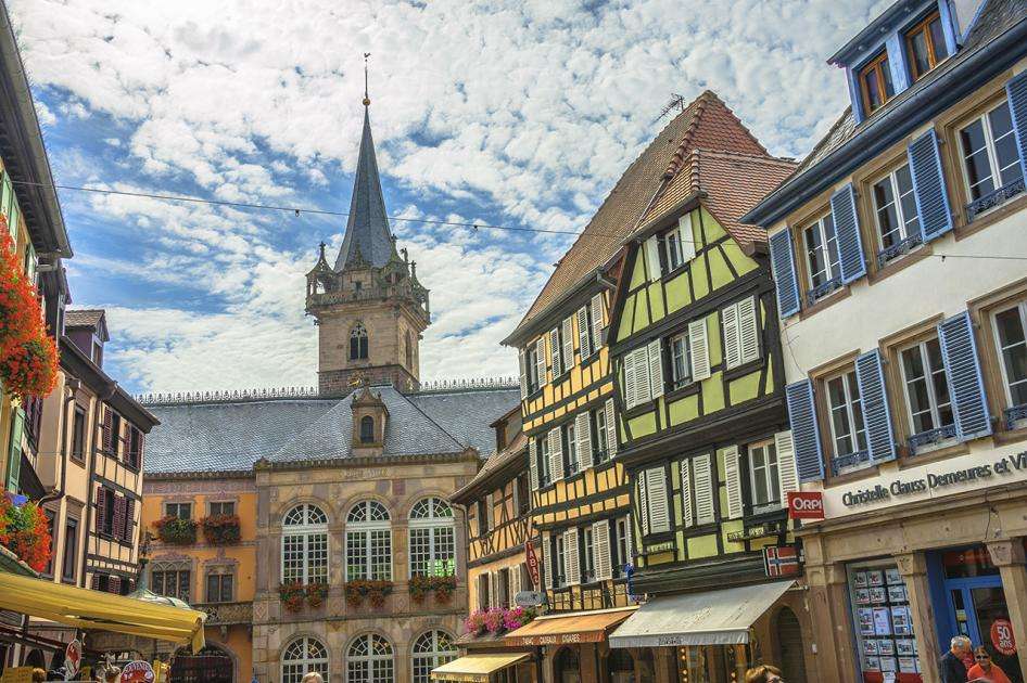 Obernai village center Alsace jigsaw puzzle online